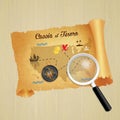 Treasure hunt parchment Royalty Free Stock Photo