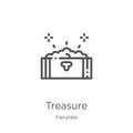 treasure icon vector from fairytale collection. Thin line treasure outline icon vector illustration. Outline, thin line treasure