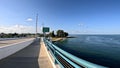 Treasure Island Beach Johns Pass draw bridge green rails and walkway