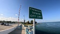 Treasure Island Beach Johns Pass draw bridge city limits sign