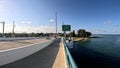 Treasure Island Beach Johns Pass draw bridge sign and traffic