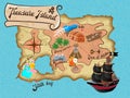 Treasure Island Pirate Map for Quest Royalty Free Stock Photo