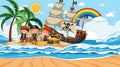 Treasure Island scene at daytime with Pirate kids Royalty Free Stock Photo