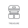 Treasure linear icon. Modern outline Treasure logo concept on wh