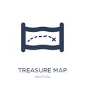 Treasure Map icon. Trendy flat vector Treasure Map icon on white Royalty Free Stock Photo