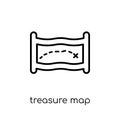 Treasure Map icon. Trendy modern flat linear vector Treasure Map Royalty Free Stock Photo