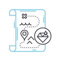 treasure map line icon, outline symbol, vector illustration, concept sign Royalty Free Stock Photo