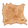 Treasure map on parchment.