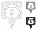 Treasure Map Pointer Vector Mesh Wire Frame Model and Triangle Mosaic Icon Royalty Free Stock Photo