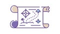 Treasure Map Scroll, Adventure and Discovery Icon, vector design Generative AI Royalty Free Stock Photo