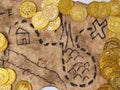 A treasure map to find gold Royalty Free Stock Photo