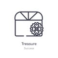 treasure outline icon. isolated line vector illustration from success collection. editable thin stroke treasure icon on white