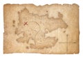 Treasure pirates map isolated with clipping path included