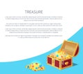 Treasure Posters Set Gold Ancient Coins Chests