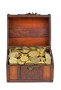 Treasure: wooden chest with golden