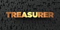 Treasurer - Gold text on black background - 3D rendered royalty free stock picture