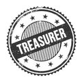 TREASURER text written on black grungy round stamp