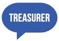 TREASURER text written in a blue speech bubble