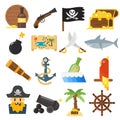 Treasures icons set. Royalty Free Stock Photo