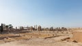 Treasury on left and Ruins of Hall of 100 Columns in Persepolis Royalty Free Stock Photo