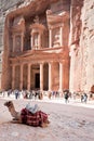 Treasury Monument and plaza in antique city Petra