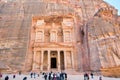 Treasury Monument and plaza in antique city Petra