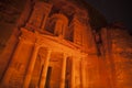 The Treasury at night, Petra, Jordan Royalty Free Stock Photo