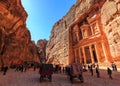 The Treasury at Petra the ancient City Al Khazneh in Jordan Royalty Free Stock Photo