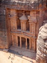 The Treasury, Petra historic and archaeological city carved from sandstone stone, Jordan, Middle East