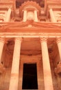 The treasury at Petra, Lost rock city of Jordan. Royalty Free Stock Photo