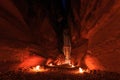 The Treasury, Petra By Night. An Ancient City of Petra, Al Khazneh, Jordan Royalty Free Stock Photo