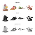 Treat, appliance, tool and other web icon in cartoon,black,monochrome style.cook, housewife, hands icons in set