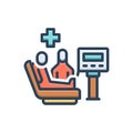 Color illustration icon for Treated, remedy and theater