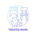 Treated wood blue gradient concept icon