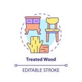 Treated wood concept icon