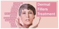 Treatment areas for anti-wrinkle injection. Royalty Free Stock Photo