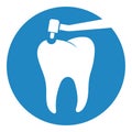 Treatment of caries. Drilling a tooth. Dentistry