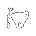 Treatment of caries line icon concept. Treatment of caries vector linear illustration, symbol, sign