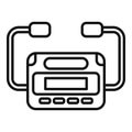 Treatment defibrillator icon outline vector. Automated portable device