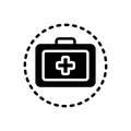Black solid icon for Treatment, remedy and medical