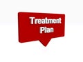 treatment plan speech ballon on white