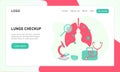 Treatment for respiratory diseases. Lungs checkup. Pulmonology of human vector illustration for website, app, banner. Fibrosis, vi Royalty Free Stock Photo