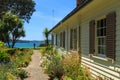 Side view of the Historic Treaty House in Waitangi, New Zealand Royalty Free Stock Photo