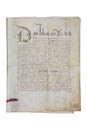 Treaty of Tordesillas document Royalty Free Stock Photo