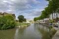 Canal du Midi canal in Trebes southern France Royalty Free Stock Photo