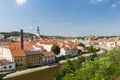 Trebic town in the Czech Republic seen from above