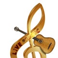 Treble clef acoustic guitar Royalty Free Stock Photo