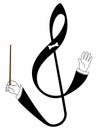 Treble clef as conductor