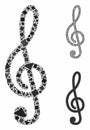 Treble clef Composition Icon of Uneven Elements Royalty Free Stock Photo