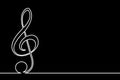 Treble clef continuous line concept music - vector Royalty Free Stock Photo